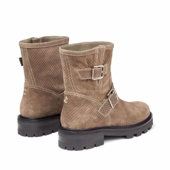 NEW Jimmy Choo Youth II Corduroy Suede Boots, Brown/Clay, New, Size 37.5 - Picture 4 of 14